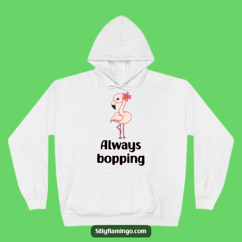 Cozy Happy Flamingo Hoodie: Floral Charm, Warm and Hilarious Gift