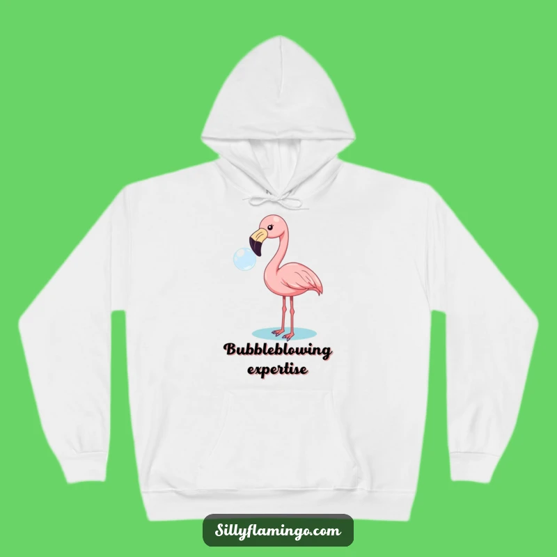 Funny Flamingo Bubble Blowing Hoodie: Cozy Bird Apparel, Great Funny Gift