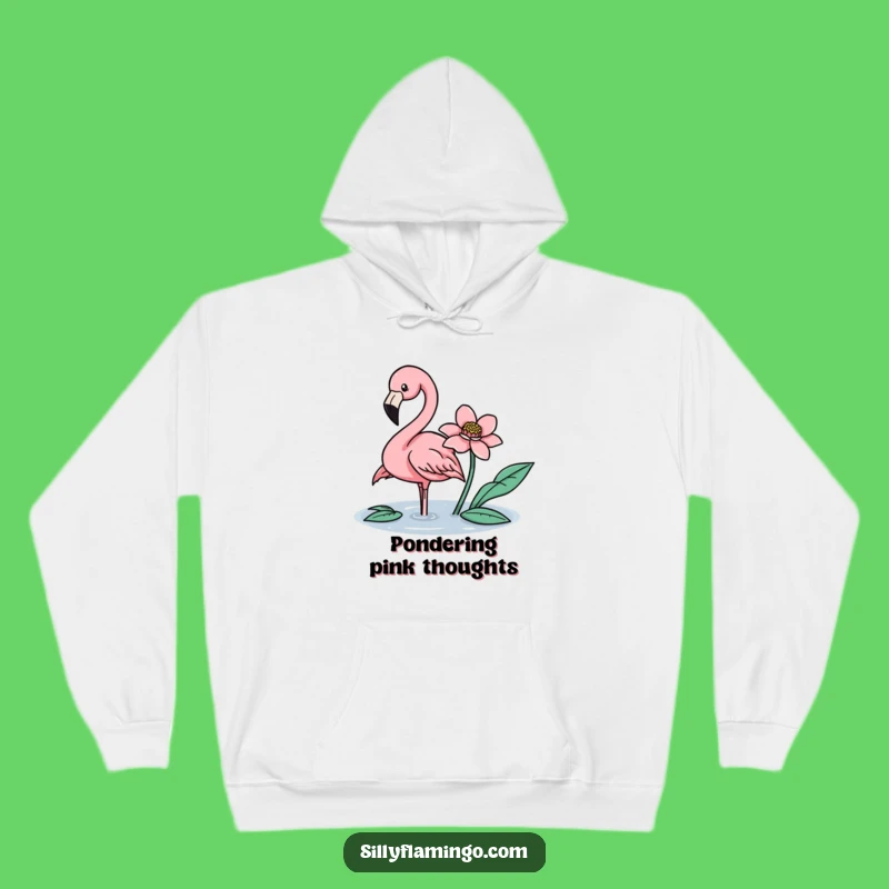 Cozy Funny Flamingo Flower Nudge Hoodie: Warmth and Whimsy!