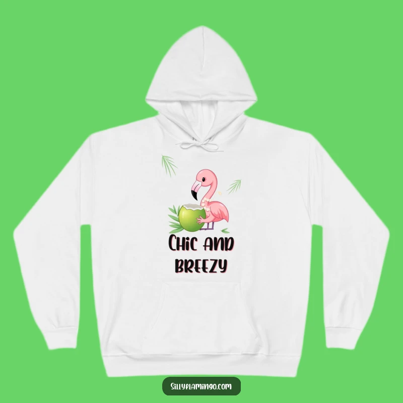 Cozy Pearl Flamingo Coconut Hoodie - Funny & Fashionable Gift