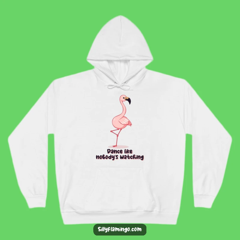 Funny Flamingo Dance Hoodie: Cozy Squawking Flamingo Kicking Legs Sweatshirt
