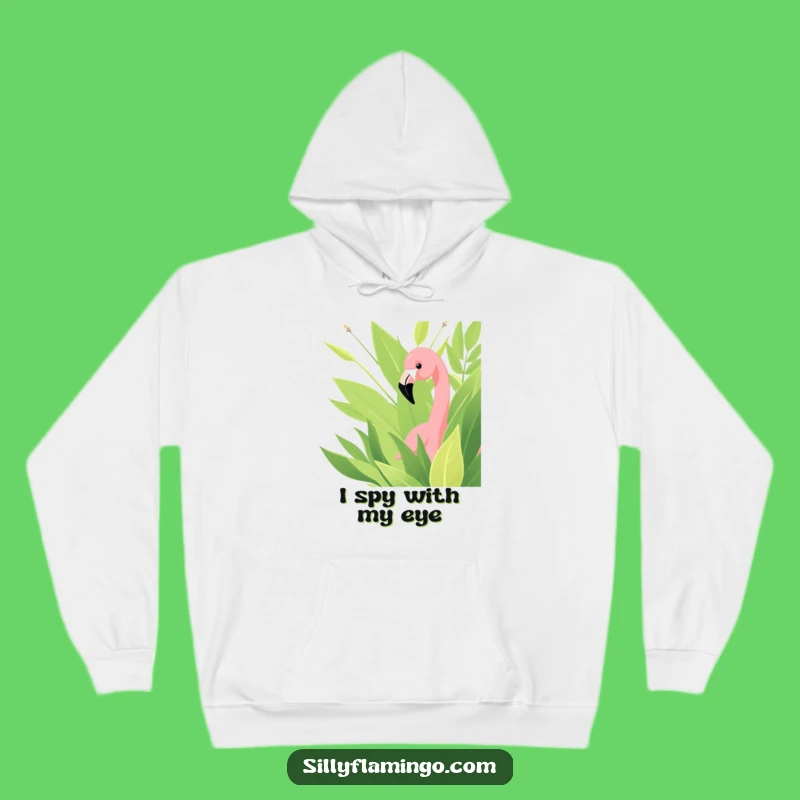 Funny Flamingo Hoodie: Cozy Comfort with a Curious Bird Peeking, Great Funny Gift