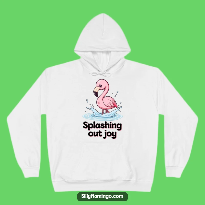 Funny Kawaii Flamingo Splashing Water Hoodie - Cozy & Hilarious Water Fun Gear