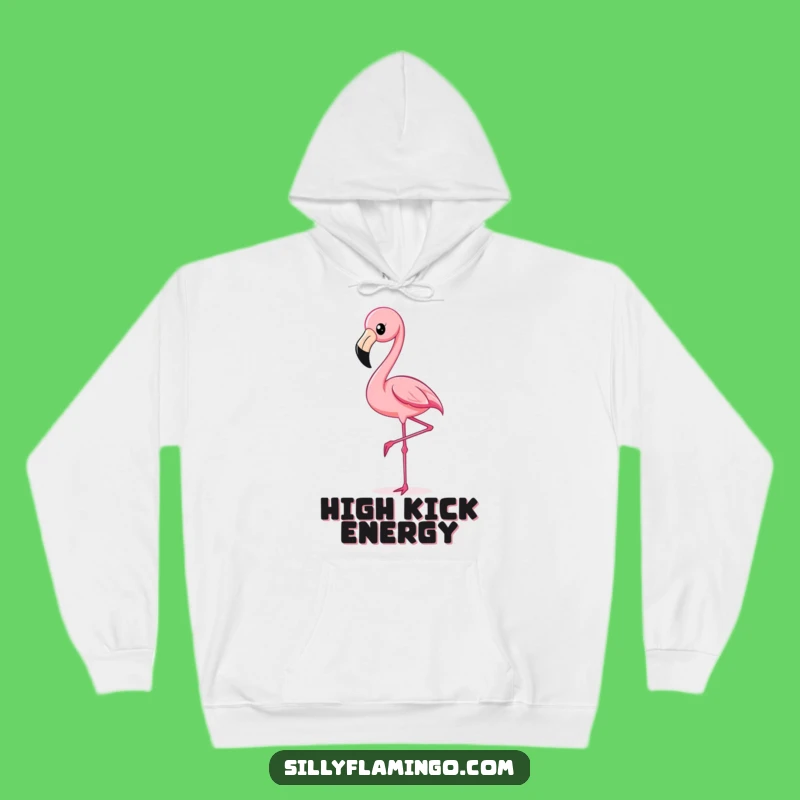 Funny Flamingo Kick Hoodie: Cozy & Hilarious Tropical Bird Gift for Warmth