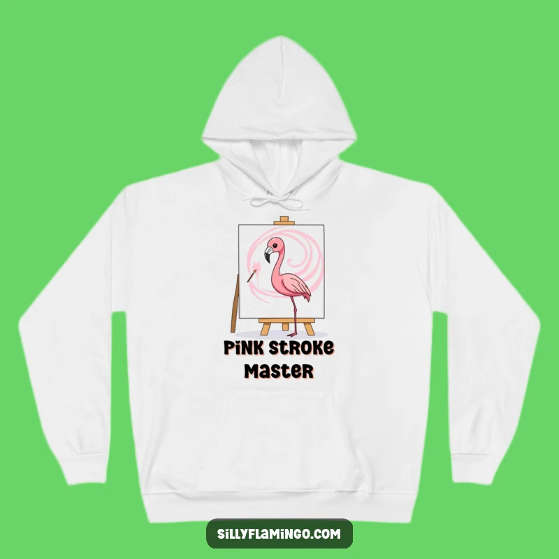 Funny Flamingo Artist Hoodie - Pink Swirl Painting, Creative Bird Lover Gift