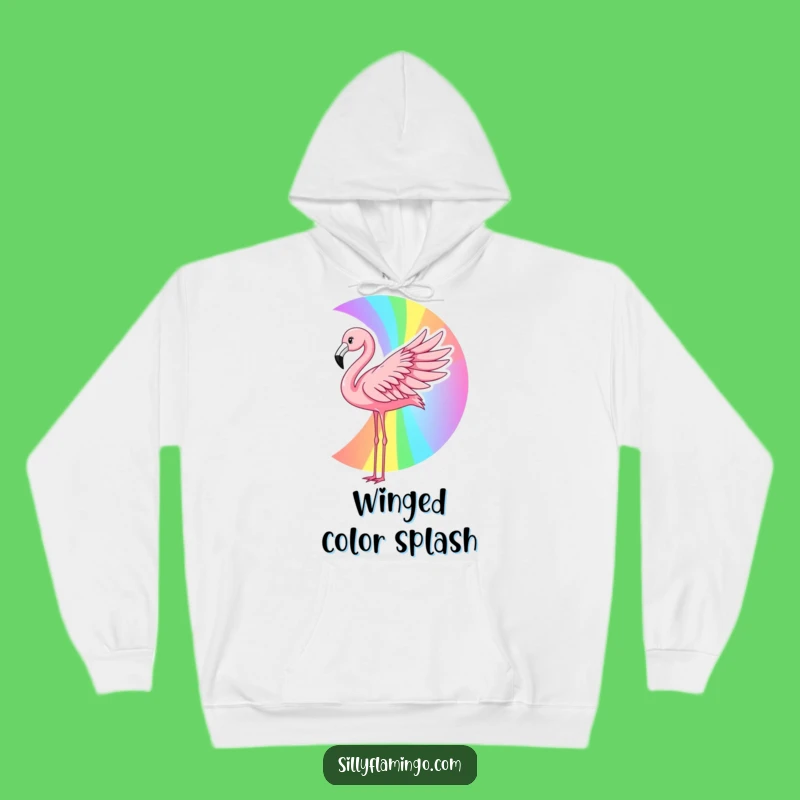 Funny Flamingo Rainbow Hoodie: Cozy Wing Art, Warm and Colorful Gift