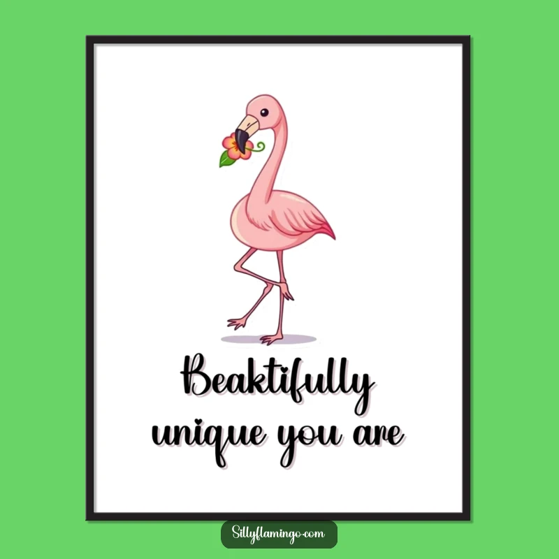 Charming Flamingo Art Free Printable: Floral Strut Downloadable Decor