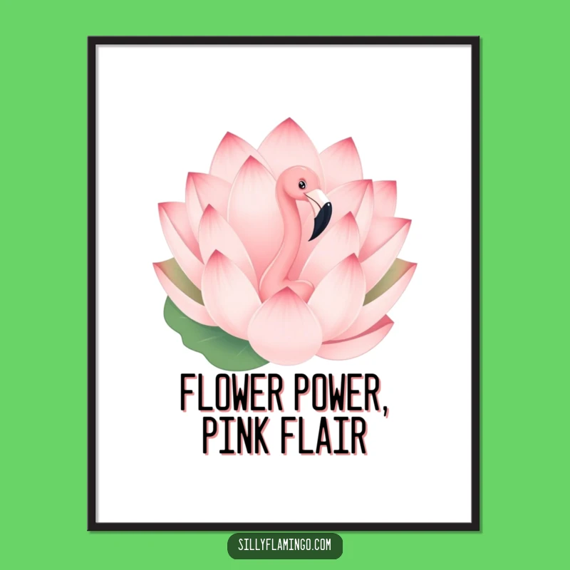Funny Free Printable Wall Art: Flamingo Lotus Hide-and-Seek