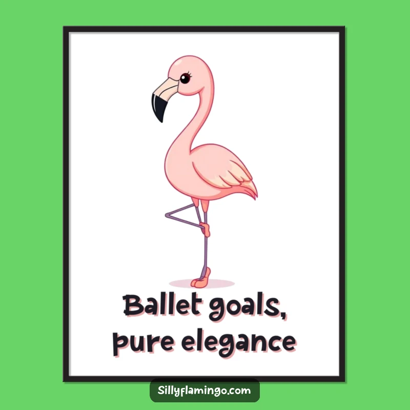 Free Printable Wall Art: Funny Ballet Flamingo - Downloadable Art for Quirky Decor!