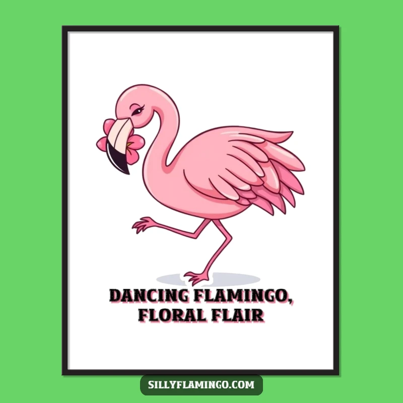 Fun Free Printable Wall Art: Dancing Flamingo Shimmy - Joyful Downloadable Decor!
