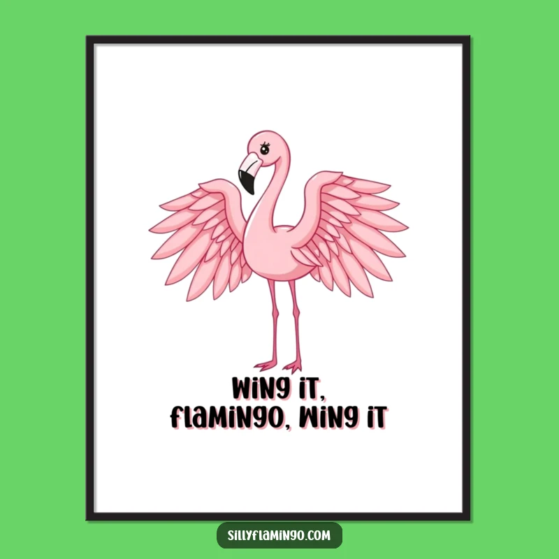 Funny Free Printable Wall Art: Elegant Flamingo Pose Downloadable Decor
