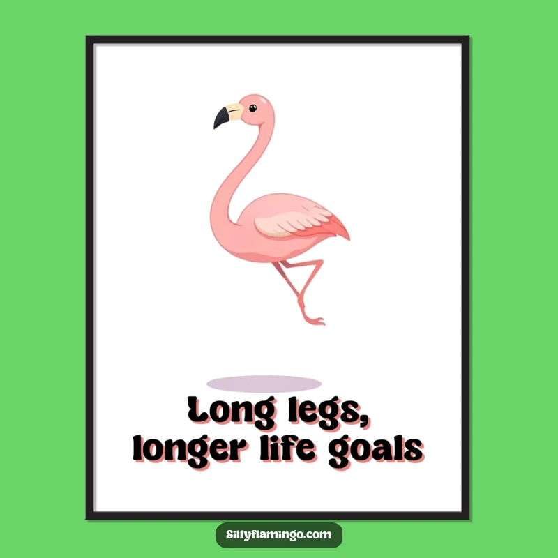 Funny Free Printable Wall Art: Leaping Flamingo for Whimsical Home Decor Downloadable