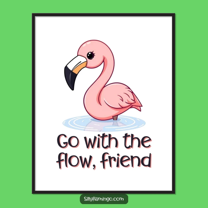 Free Printable Flamingo Water Dip Wall Art - Funny Downloadable Decor
