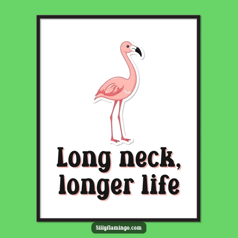 Free Printable Wall Art: Funny Stretching Flamingo Humorous Downloadable Art for Home