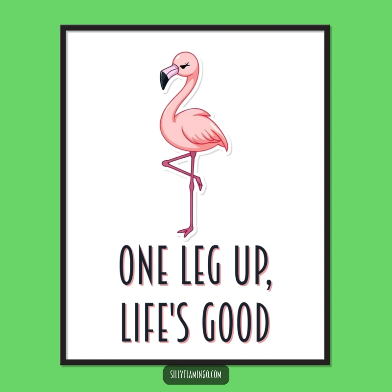 Free Printable Winking Flamingo Wall Art: Funny Bird Elegant Downloadable Decor