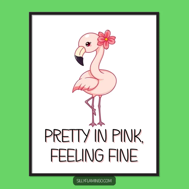 Free Printable Wall Art: Happy Flamingo Bob, Charming Downloadable Decor
