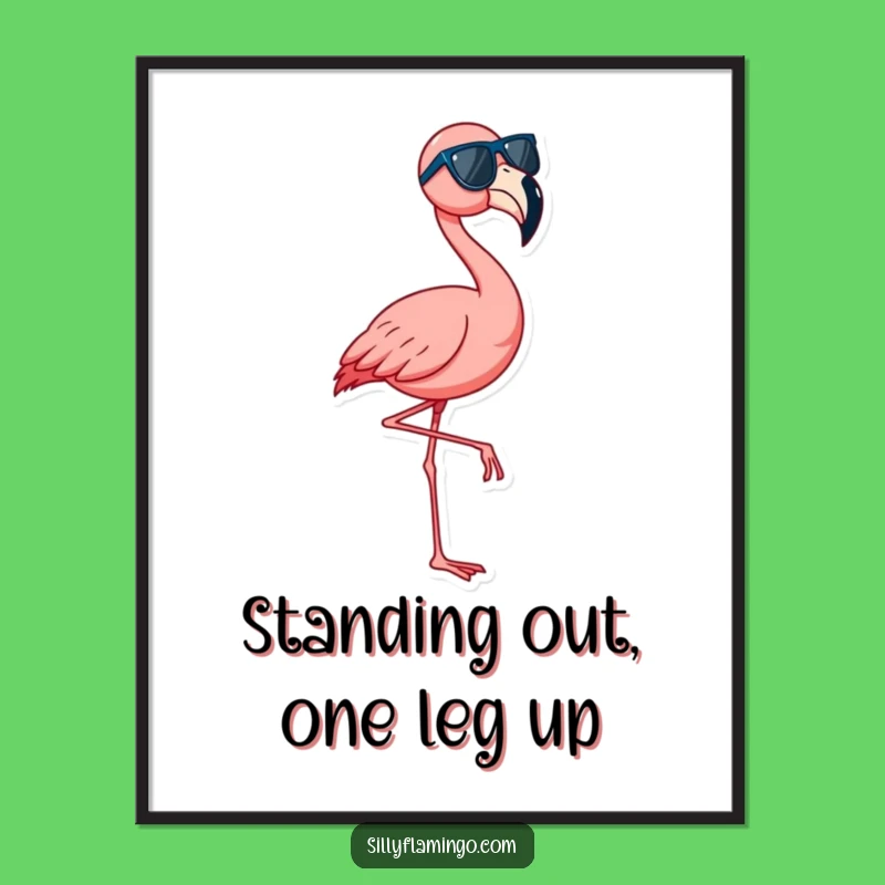Free Printable Wall Art: Dancing Flamingo, Quirky Downloadable Decor for Fun