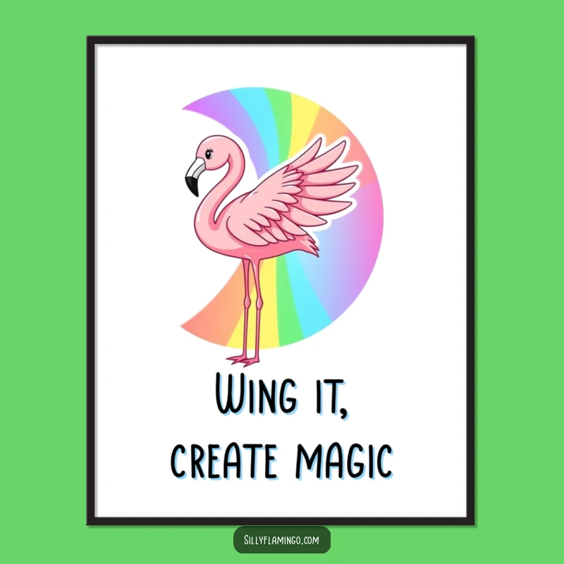 Vibrant Flamingo Rainbow Art Free Printable: Winged Wonder Downloadable Decor