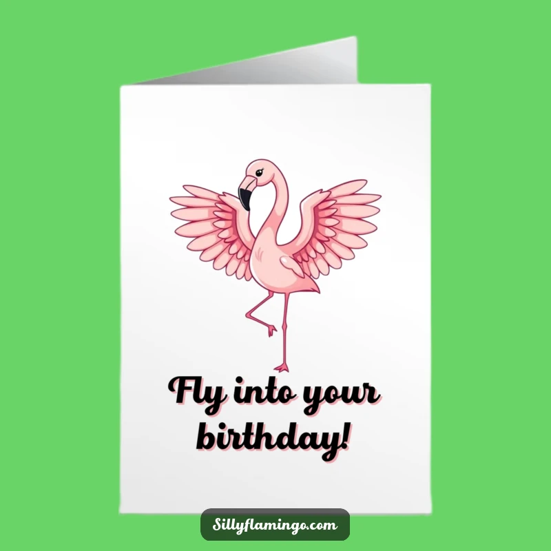Free Printable Birthday Card - Elegant Flamingo Takes Flight in Celebration!