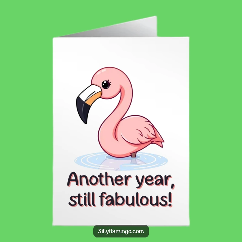 Free Printable Flamingo Birthday Card - Funny Downloadable Gift for Water Lovers