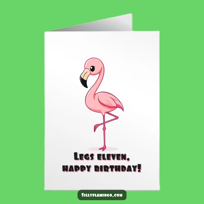 Free Printable Kicking Flamingo Birthday Card: Funny Bird Downloadable Gift