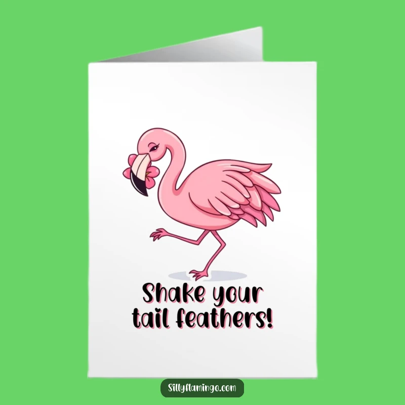 Fun Free Printable Birthday Card: Dancing Flamingo Shimmy - Downloadable Joy!