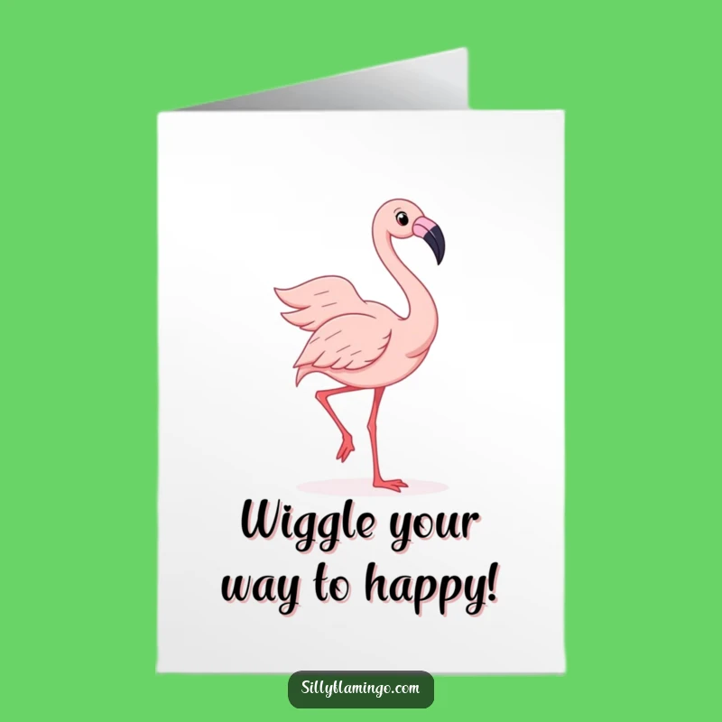 Free Printable Birthday Card: Joyful Flamingo Wiggle Fun