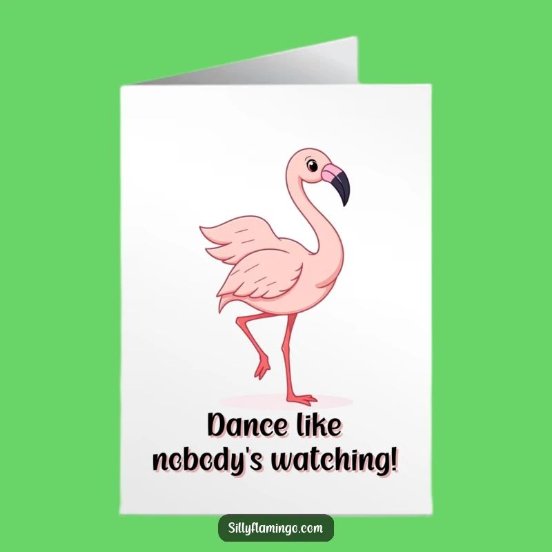 Free Printable Congrats Card: Flamingo's Wiggle Celebration