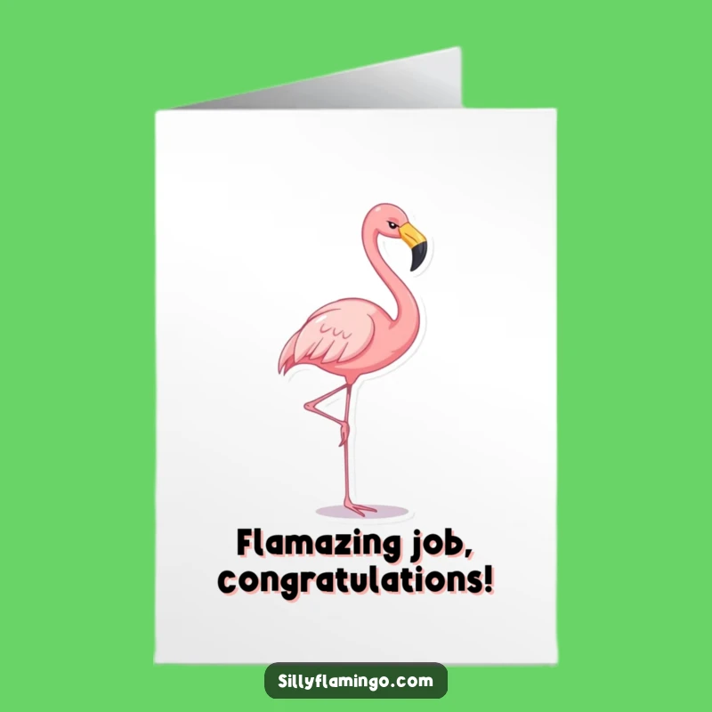 Free Printable Congrats Card: Flamingo's Lucky Stand Funny Downloadable Gift