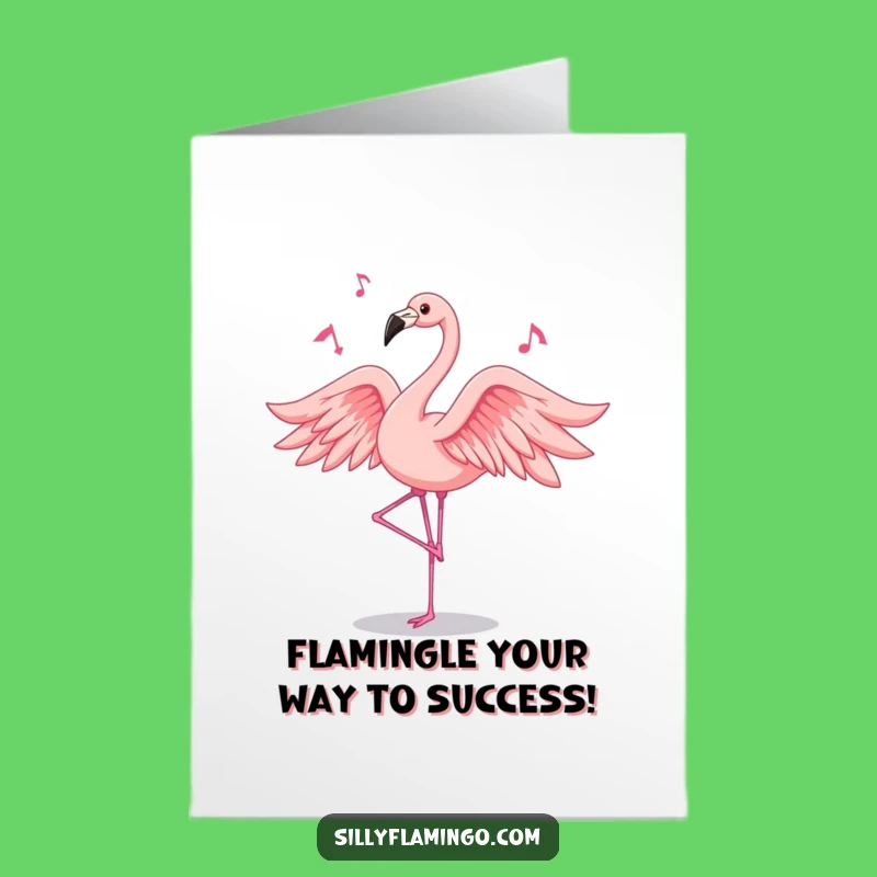 Free Printable Congrats Card: Dancing Flamingo! Celebrate with Downloadable Flair and Humor