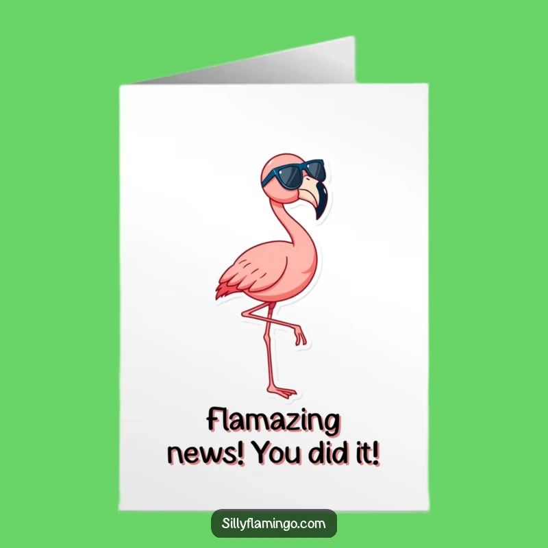 Free Printable Congrats Card: Dancing Flamingo, Stylish Downloadable Celebration