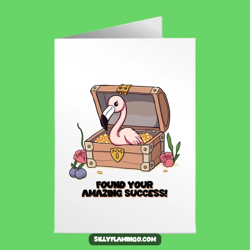 Free Printable Treasure Flamingo Congrats Card: Funny Bird Downloadable Gift