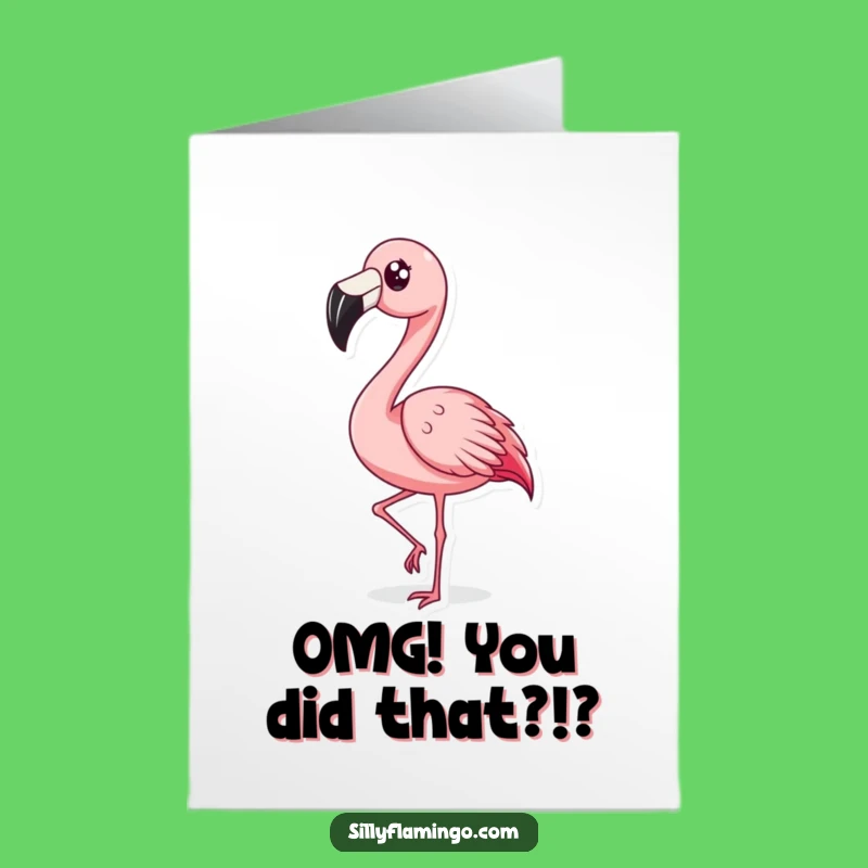 Free Printable Congrats Card: Goofy Flamingo Head Bob for an Exciting, Downloadable Achievement