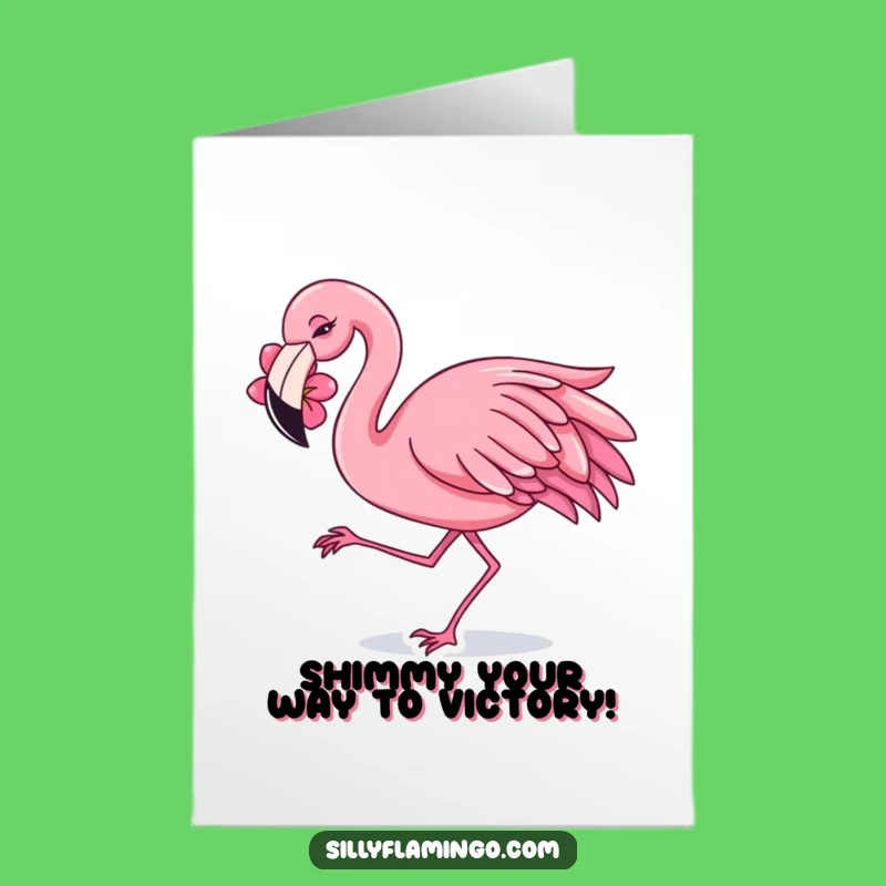 Joyful Free Printable Congrats Card: Dancing Flamingo Shimmy - Fun Downloadable Gift!