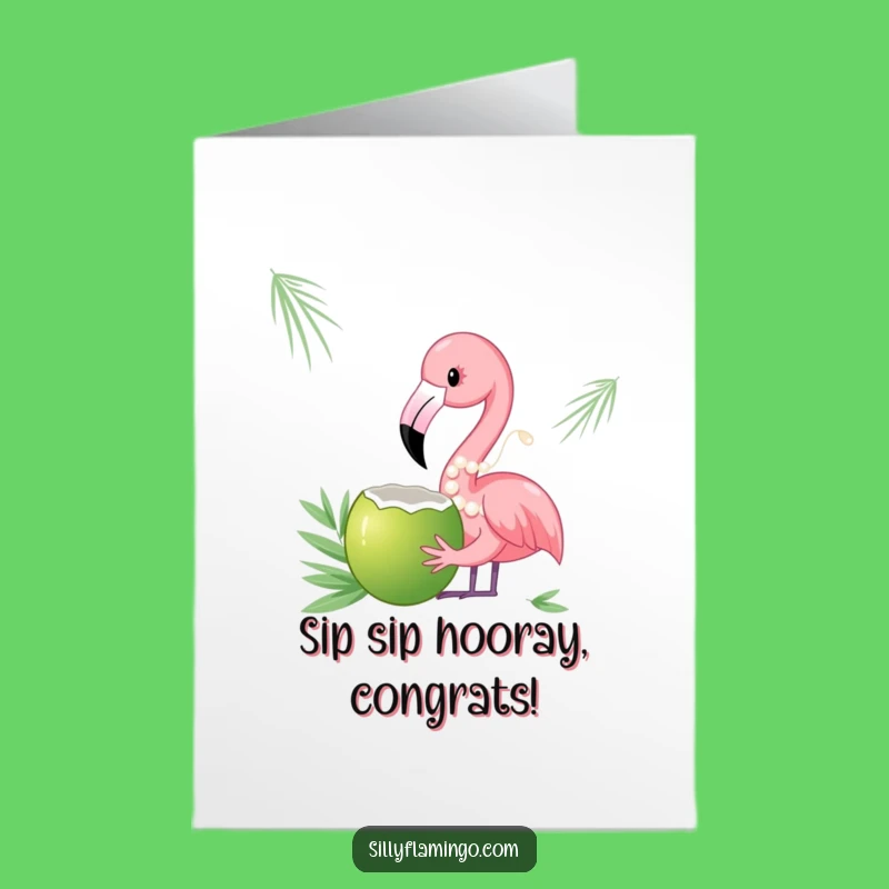 Free Printable Congratulations Card: Fancy Flamingo for Chic Downloadable Wishes