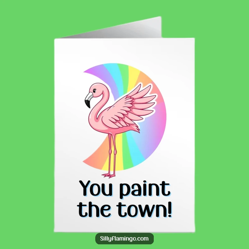 Spectacular Flamingo Congrats Card Free Printable: Rainbow Success Downloadable Gift