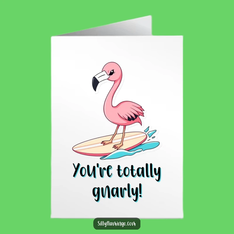 Witty Flamingo Congrats Card Free Printable: Surfing Success Downloadable Gift