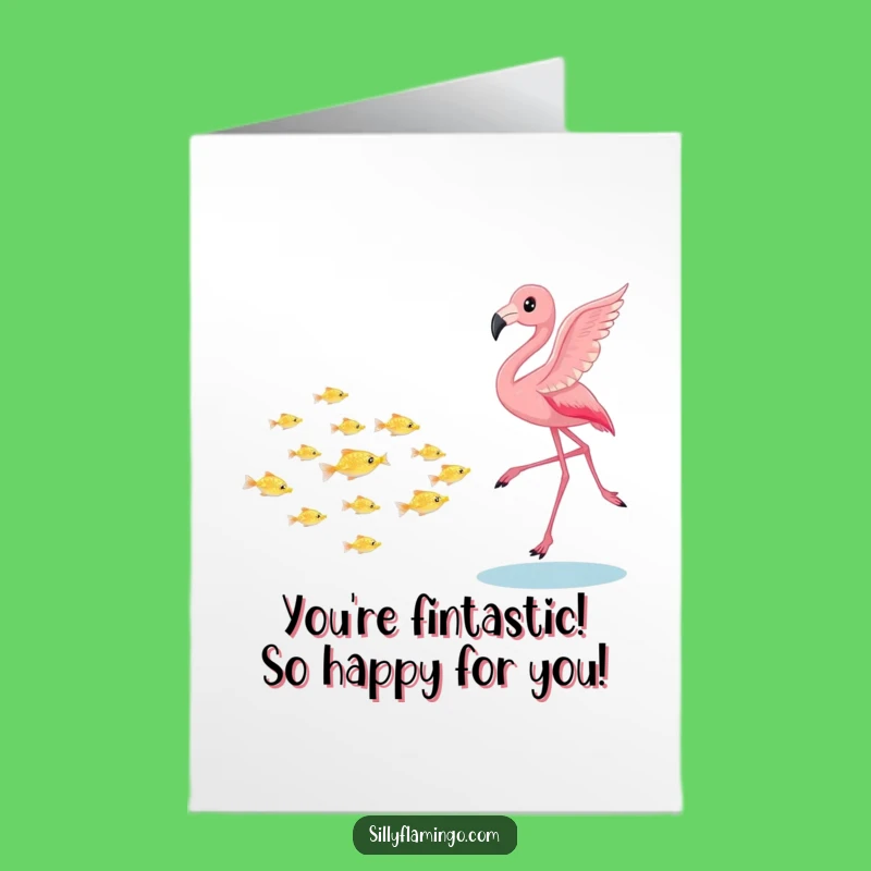 Free Printable Congrats Card: Flamingo's Catch, Celebrate Big, Downloadable Fun