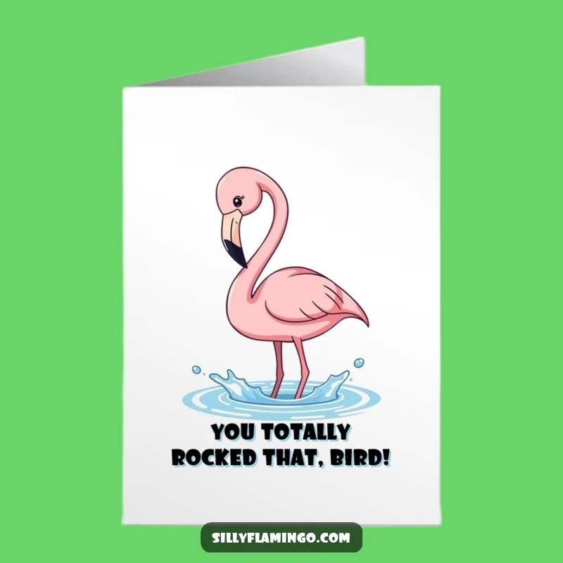 Free Printable Congrats Card: Flamingo Splash, Joyful Downloadable for Celebrations
