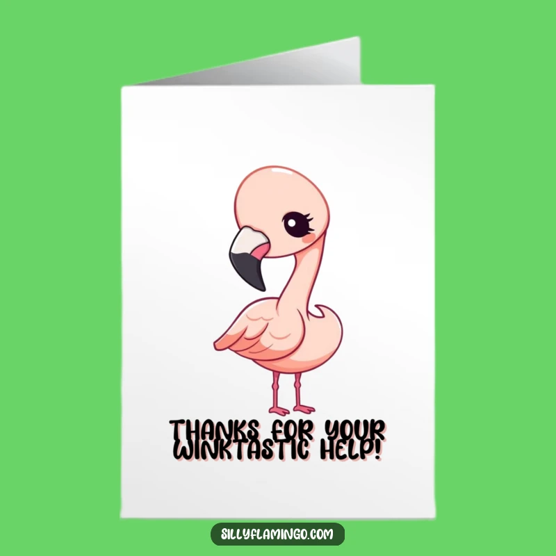 Adorable Free Printable Thank You Card: Kawaii Flamingo Wink - Cute Downloadable Gift!