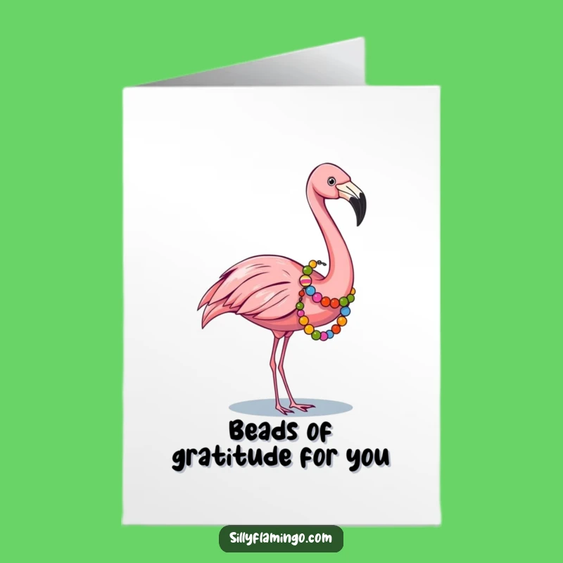 Fabulous Flamingo Thank You Card: Free Printable Beaded Thanks!