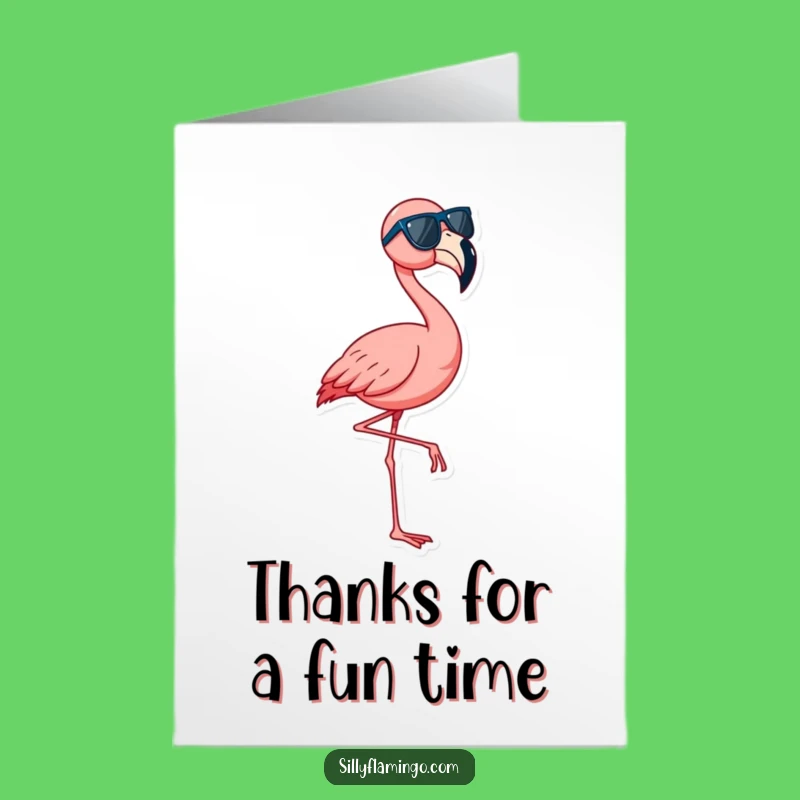Free Printable Thank You Card: Dancing Flamingo, Express Gratitude Downloadably