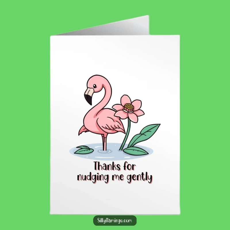 Free Printable Thank You Card: Flamingo Flower Touch - Downloadable Gratitude