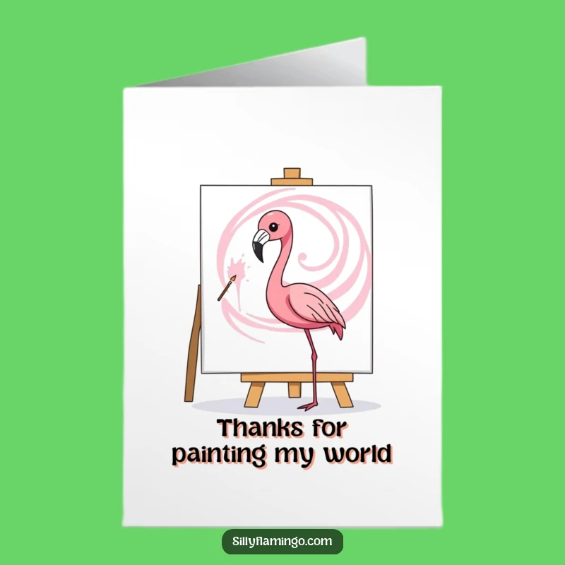 Free Printable Thank You Card: Flamingo's Artistic Thanks