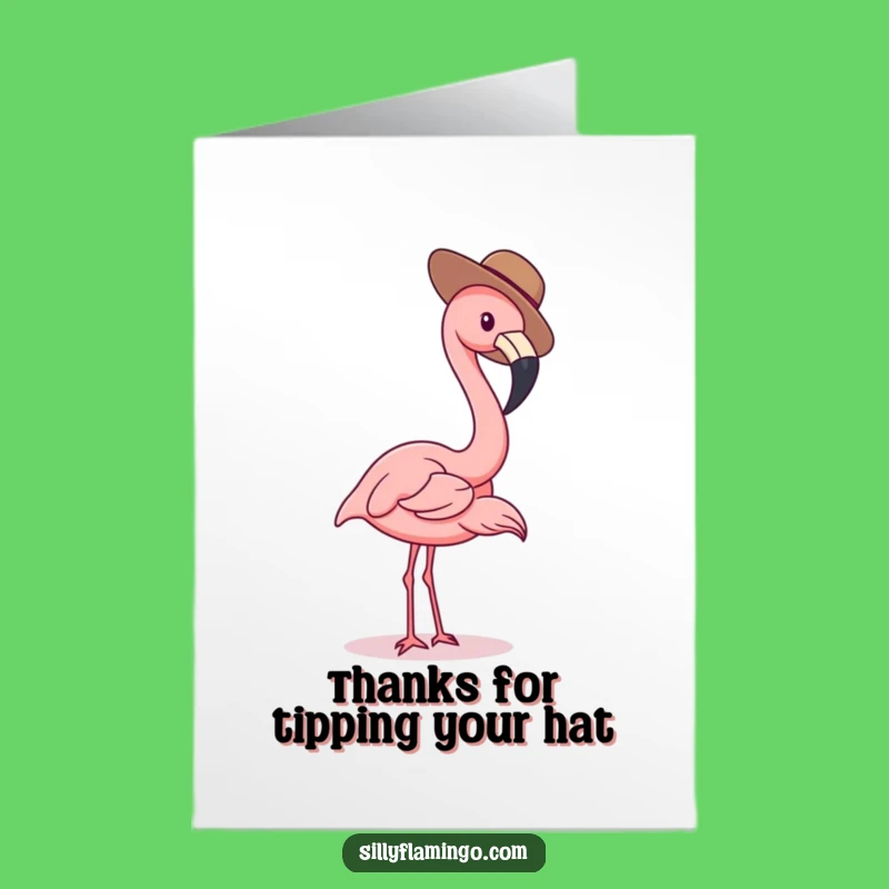 Free Printable Thank You Card: Flamingo's Beak Dip, Express Gratitude Downloadably