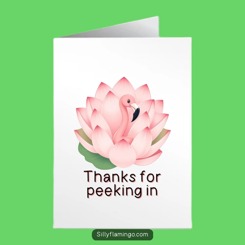 Free Printable Thank You Card: Flamingo's Lotus Gratitude
