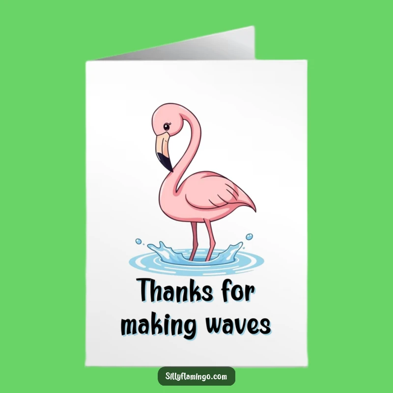 Free Printable Thank You Card: Flamingo Splash, Charming Downloadable Gratitude Gift