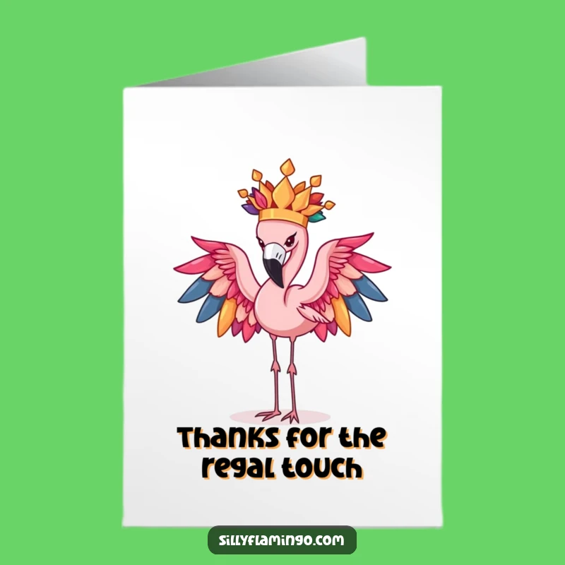 Free Printable Thank You Card: Funny Flamingo Feather Crown - Downloadable DIY Gift!