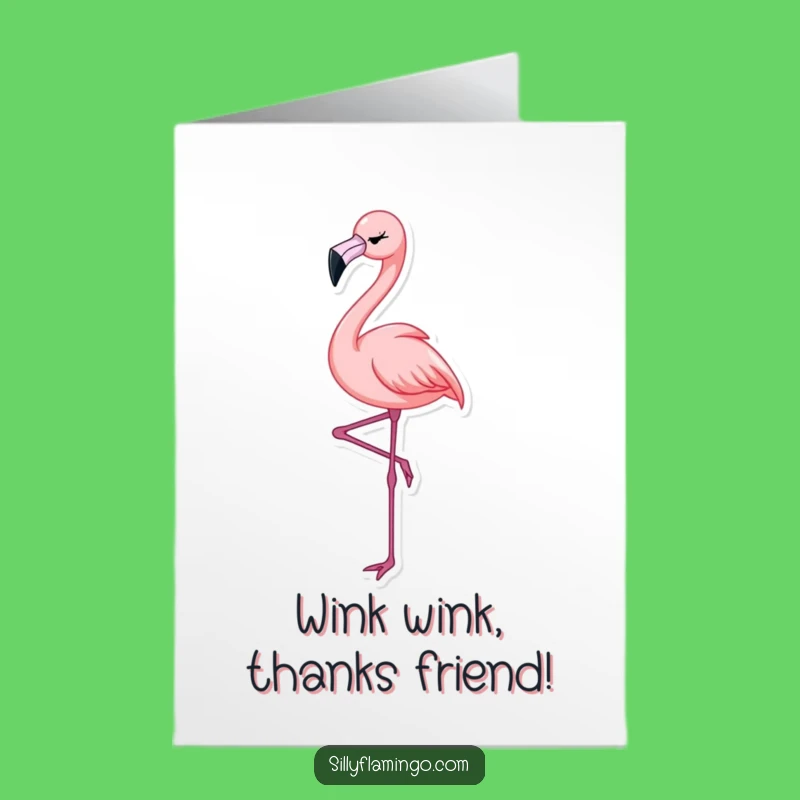 Free Printable Winking Flamingo Thank You Card: Funny Bird Downloadable Gift