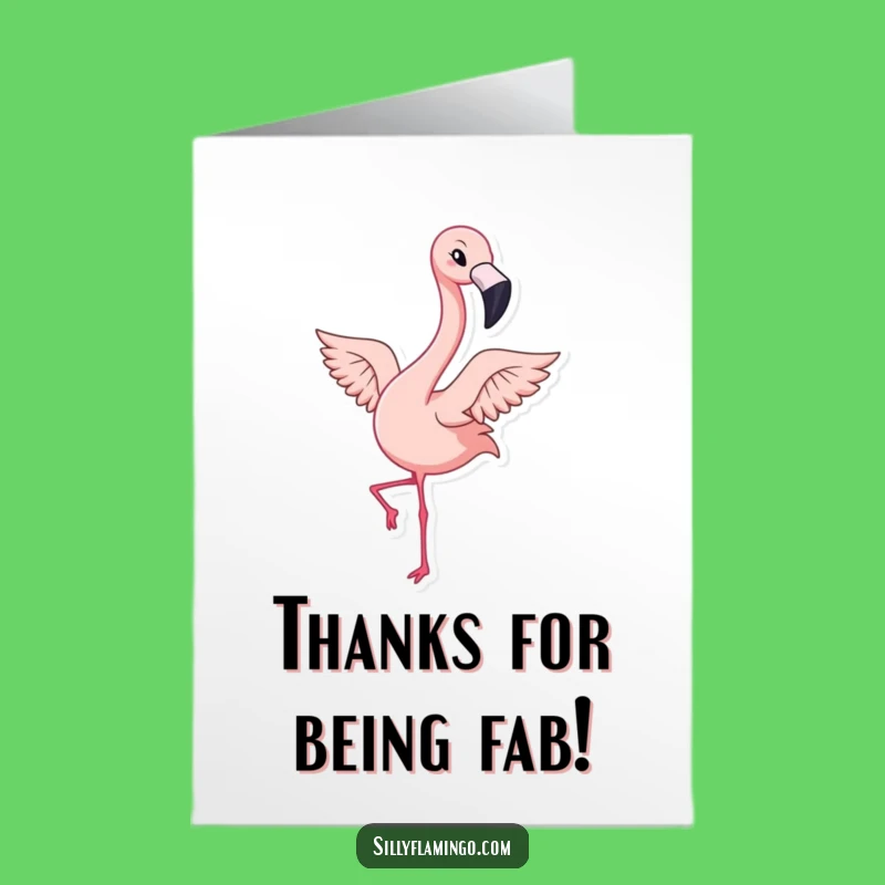 Free Printable Thank You Card: Flamingo Wink Funny Downloadable Gift